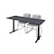 Cain Rectangle Tables > Training Tables > Cain Training Table & Chair Sets, 72 W, 24 L, 29 H, Grey MTRCT7224GY44GY - alternate 1
